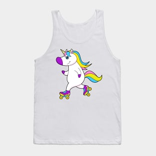 Unicorn at Inline skating with Roller skates Tank Top